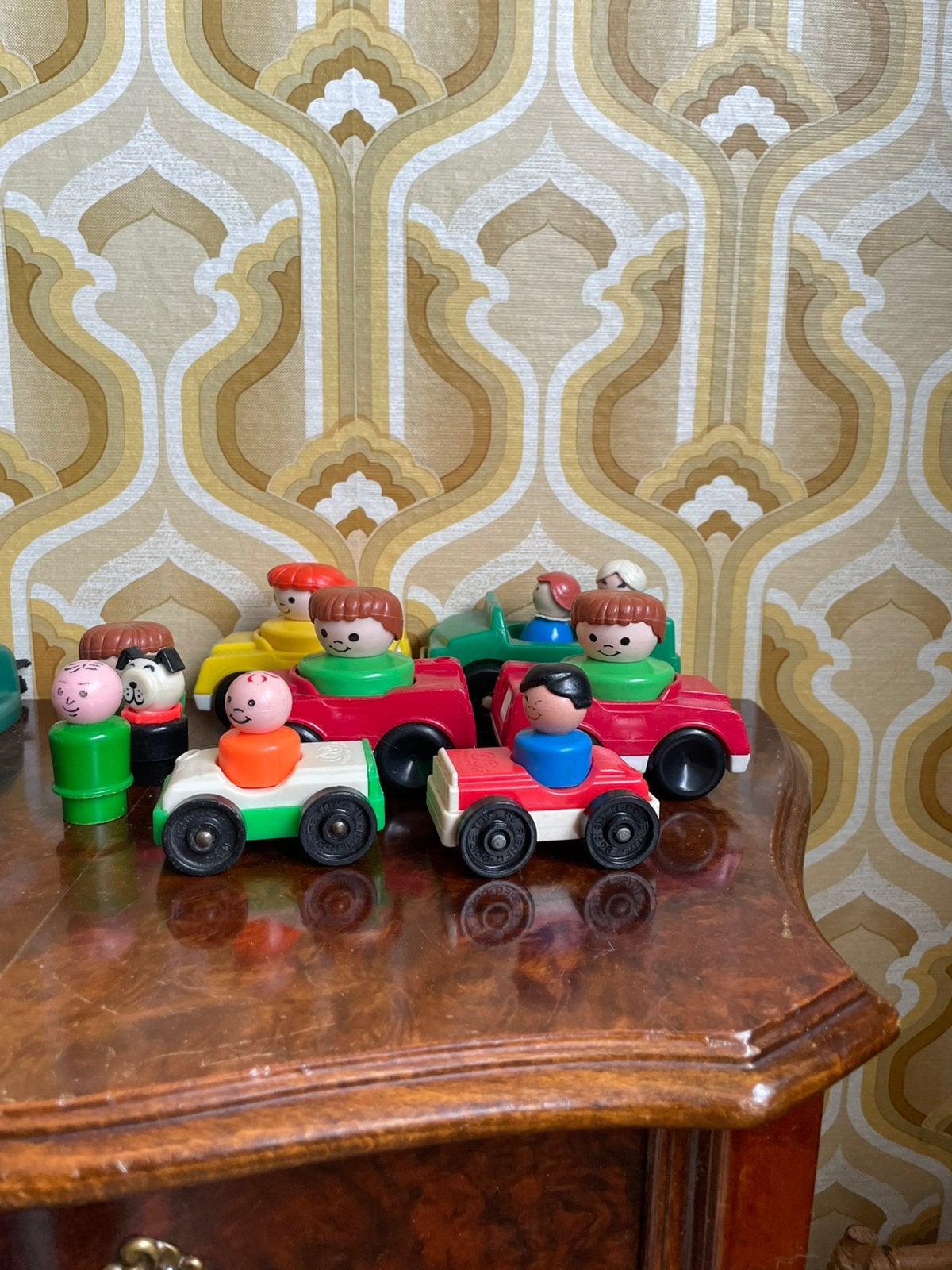 Vintage fisher-price autos popjes, Ophalen of Verzenden, Gebruikt, Speelset