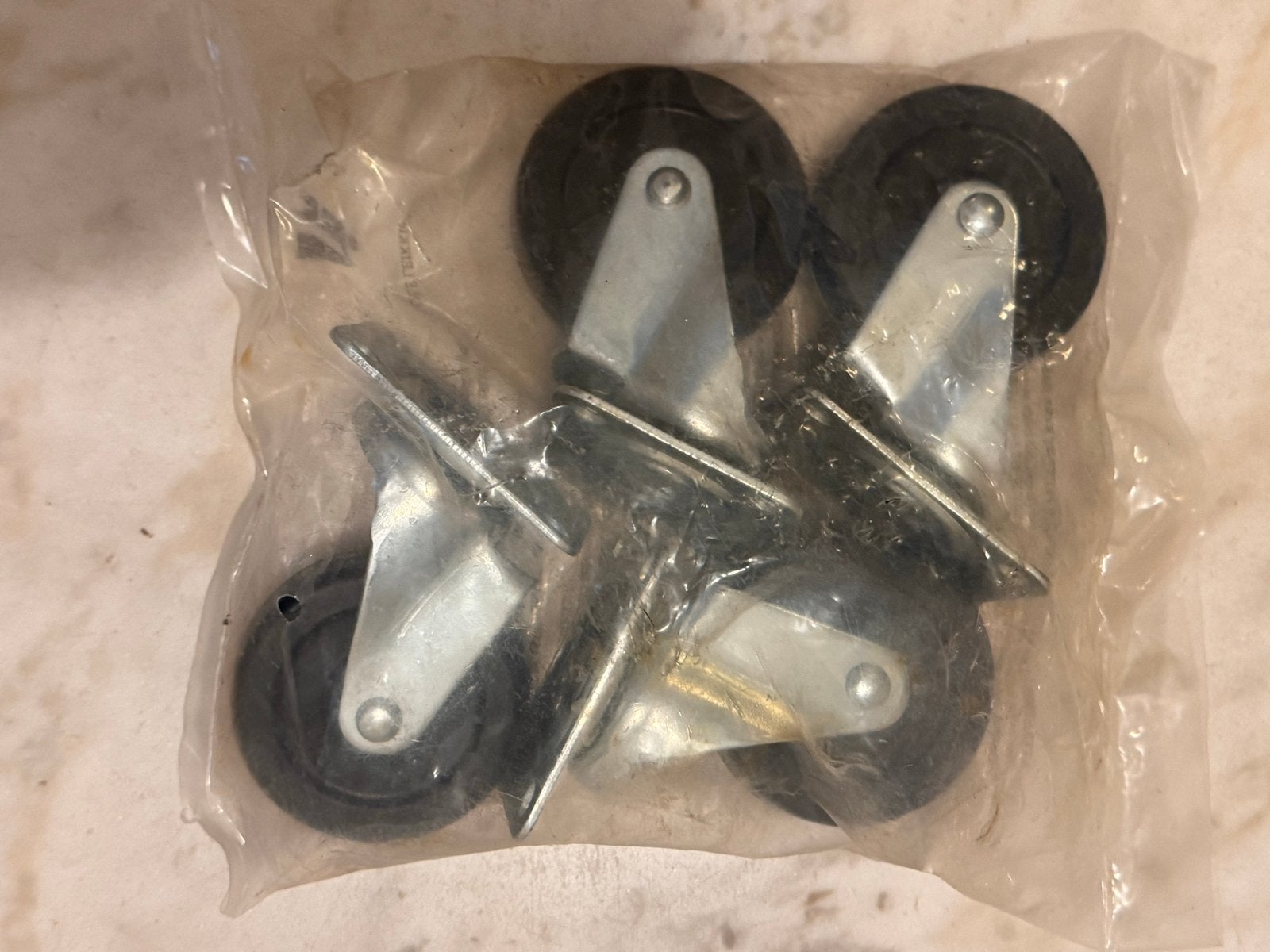 Set van 4 zwenkwielen met rem, zwart rubber, Ophalen of Verzenden, Nieuw