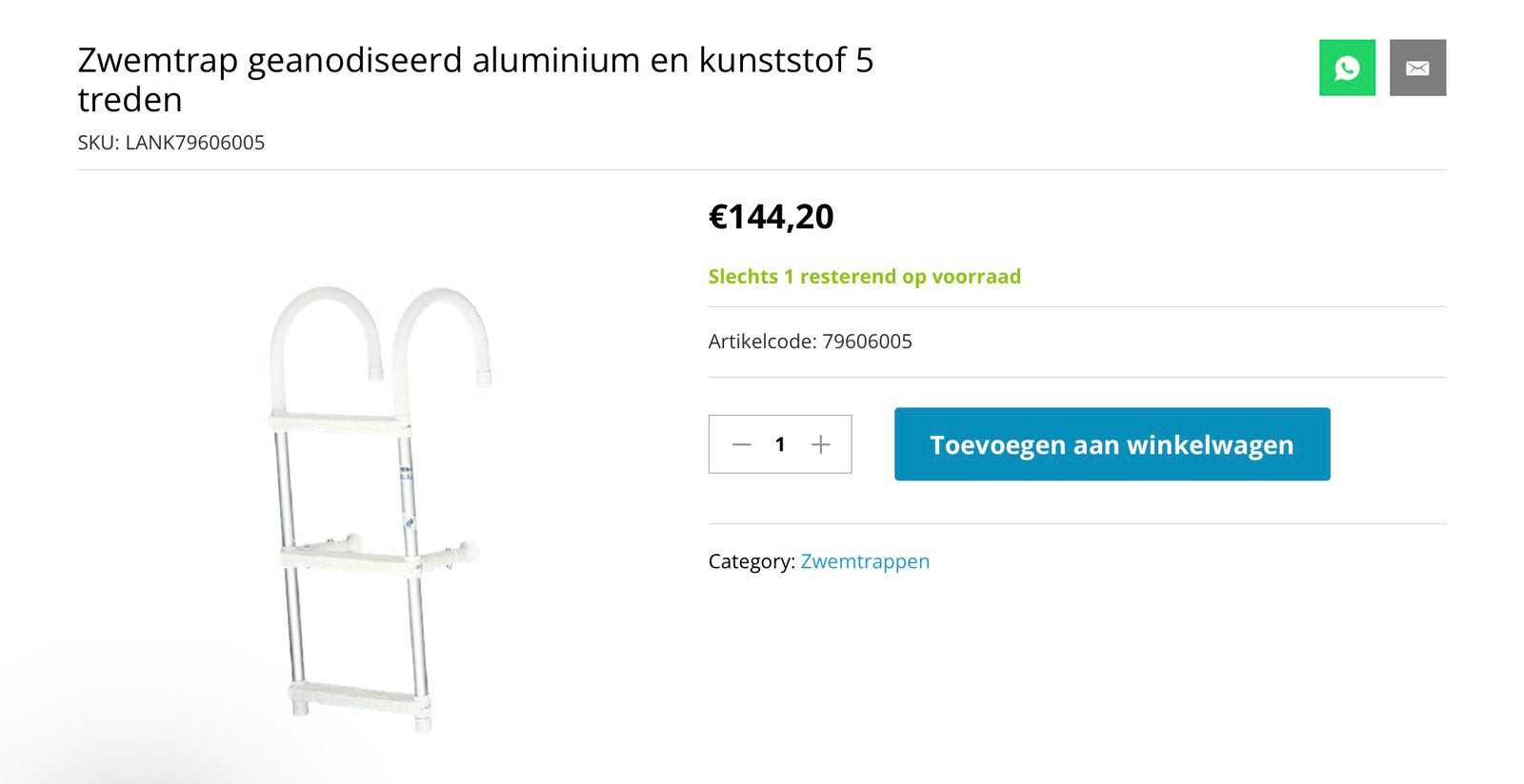 Trem zwemtrap bootladder verstelbare steunen aluminium, Watersport en Boten, Ophalen, Gebruikt, Overige typen