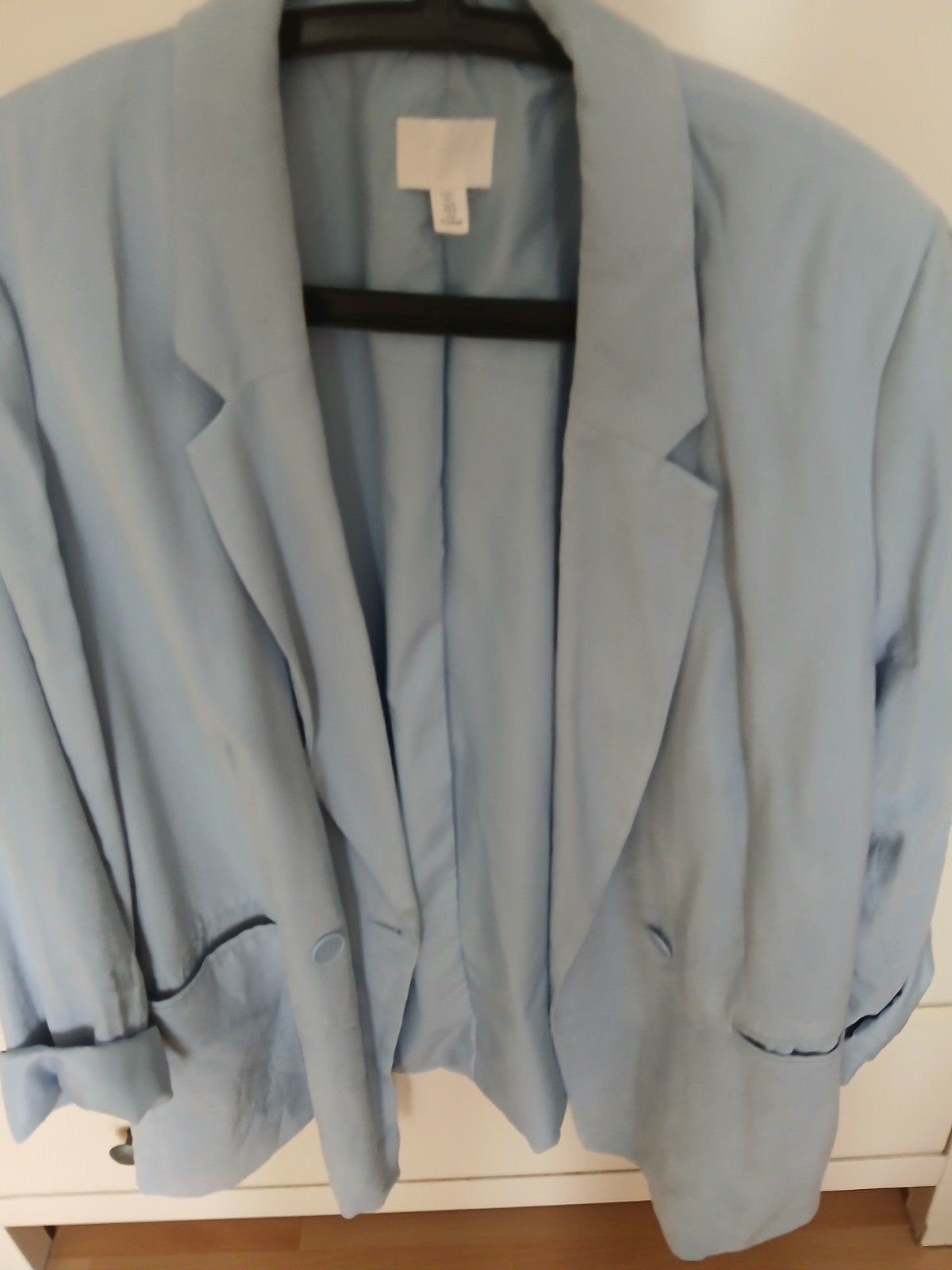 Lichtblauwe blazer van H&M, maat L, H&M, Blauw, Maat 42/44 (L), Ophalen of Verzenden