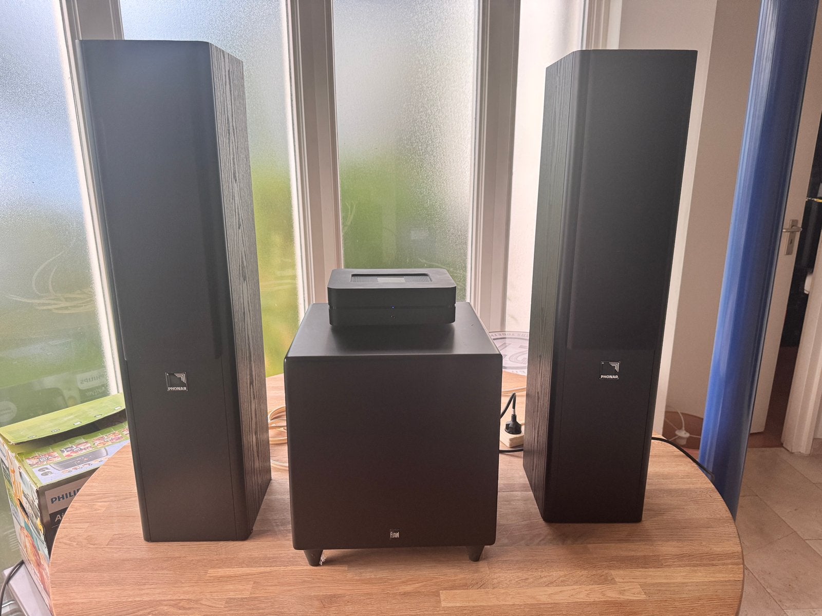 Bluesound Powernode, Phonar Laser, Final Sound top set.