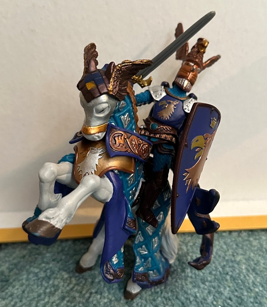 Papo History Blauwe Ridder met Paard en Adelaars Helm, Ophalen of Verzenden, Nieuw