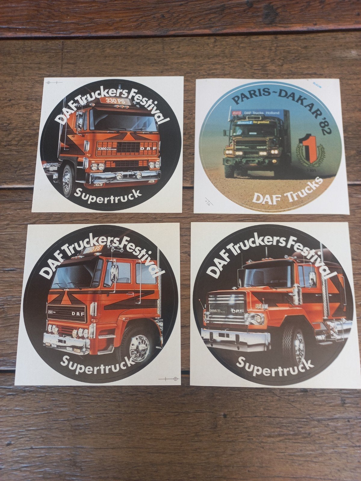 DAF Truckers Festival & Paris-Dakar '82 Supertruck Stickers, Ophalen of Verzenden