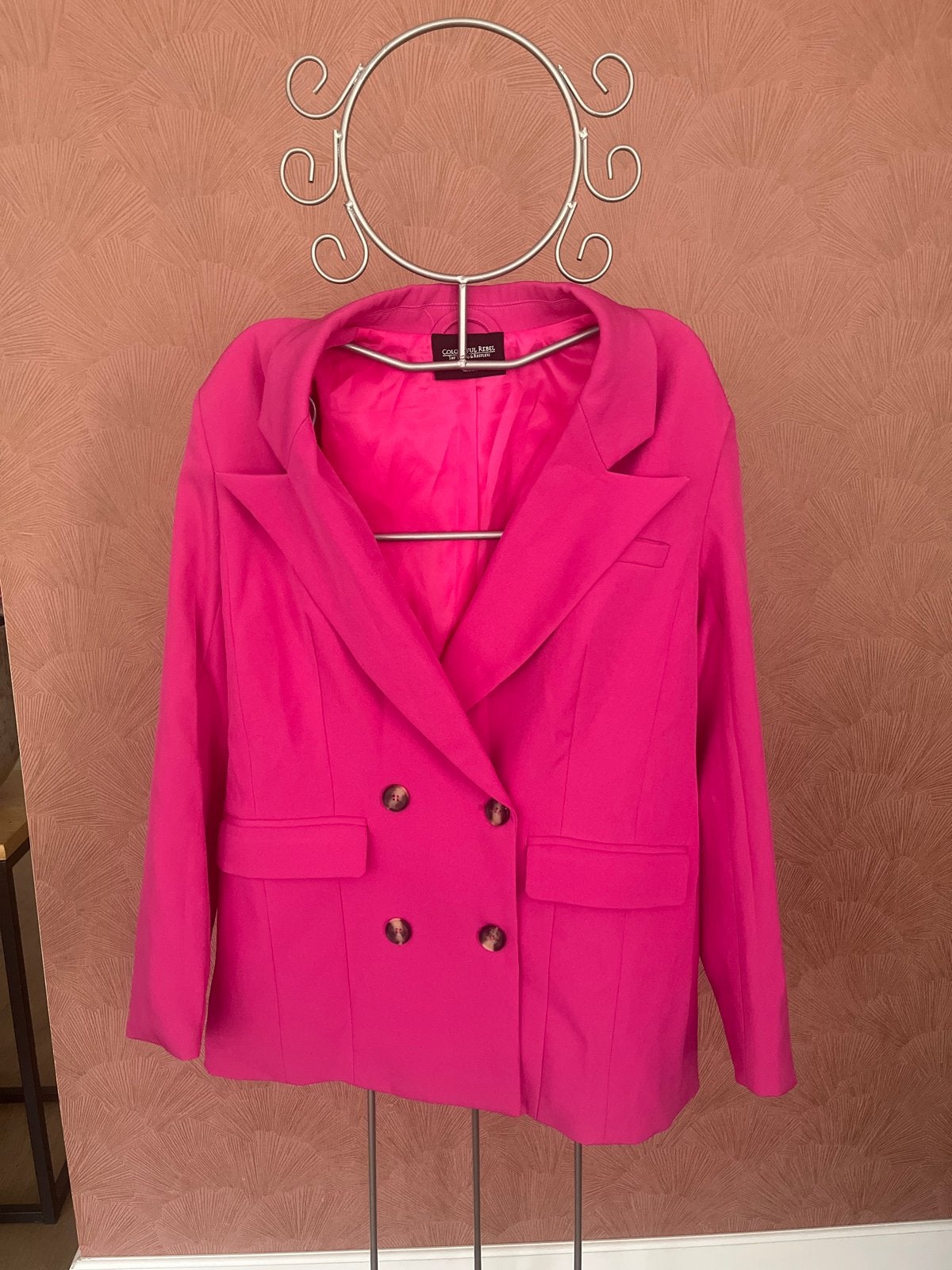 Colourful Rebel Roze/Paarse Double Breasted Blazer Maat M, Maat 38/40 (M), Ophalen of Verzenden, Zo goed als nieuw, Jasje
