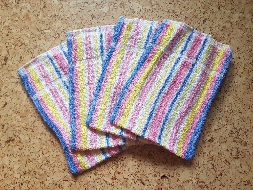 Nieuwe retro  vintage washandjes bad textiel, Ophalen of Verzenden, Nieuw, Meerkleurig, Overige typen