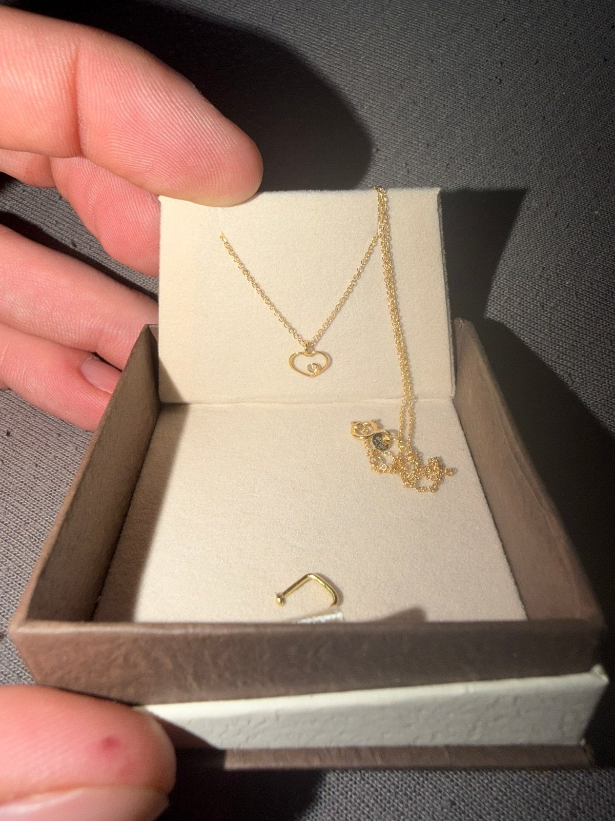 14 karaats ketting met echt diamantje, Nieuw, Ophalen of Verzenden, Met edelsteen, Goud