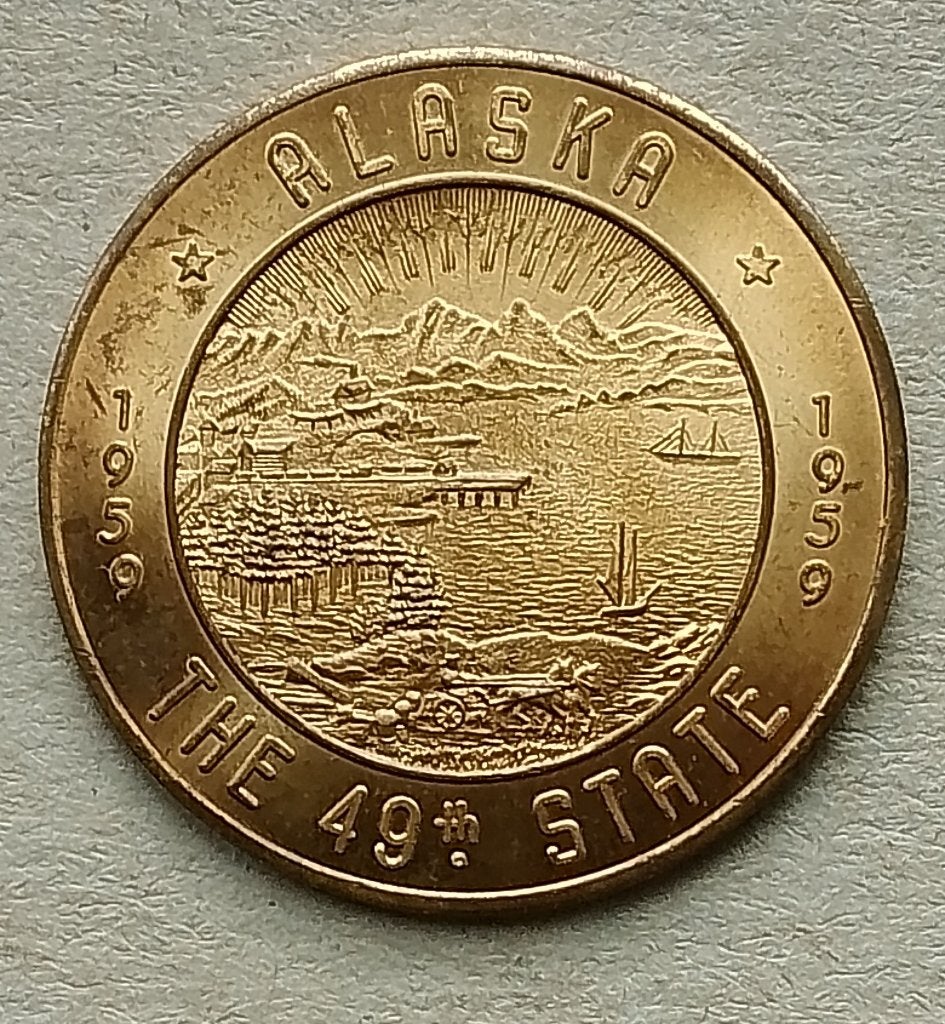 USA, souvenir dollar Alaska 1959, Ophalen of Verzenden, Overige materialen, Buitenland