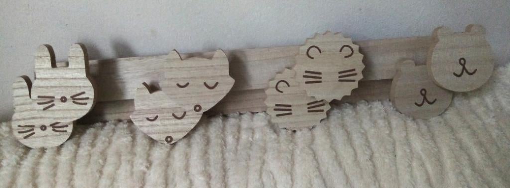 2 houten dierenkop kapstokken wandkapstok, Nieuw, Minder dan 100 cm, Hout, Ophalen