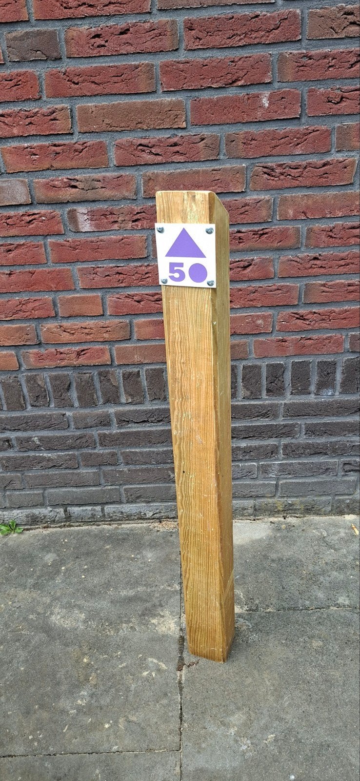 Mountainbike paal Abraham 50 jaar, Tuin en Terras, Palen, Balken en Planken, Ophalen, 250 cm of meer, Palen
