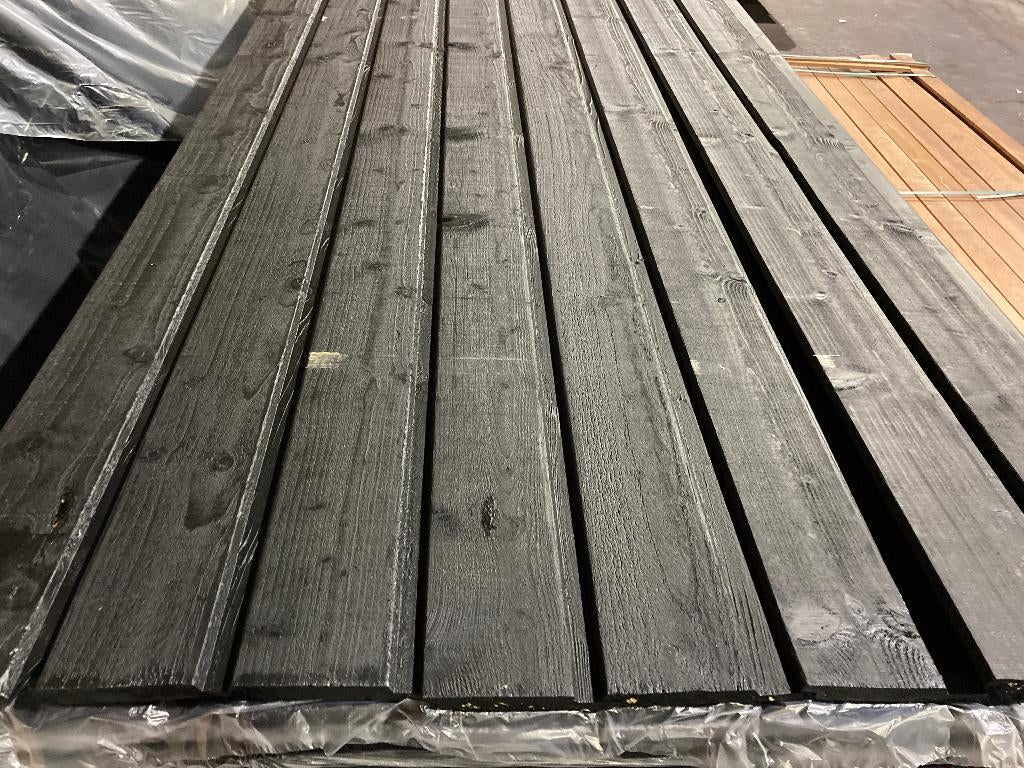 Zwarte geveldelen-channelsiding–rabatdelen–gevelbekleding, Minder dan 25 mm, Nieuw, Plank, 300 cm of meer