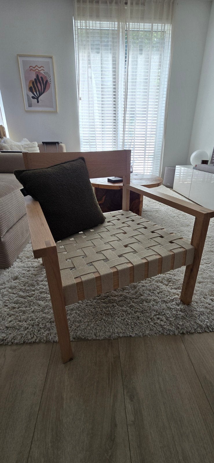 H&M Home Eikenhouten Stoel met Gevlochten Zitting, Ophalen, Overige kleuren, Modern, Scandinavisch, Zo goed als nieuw