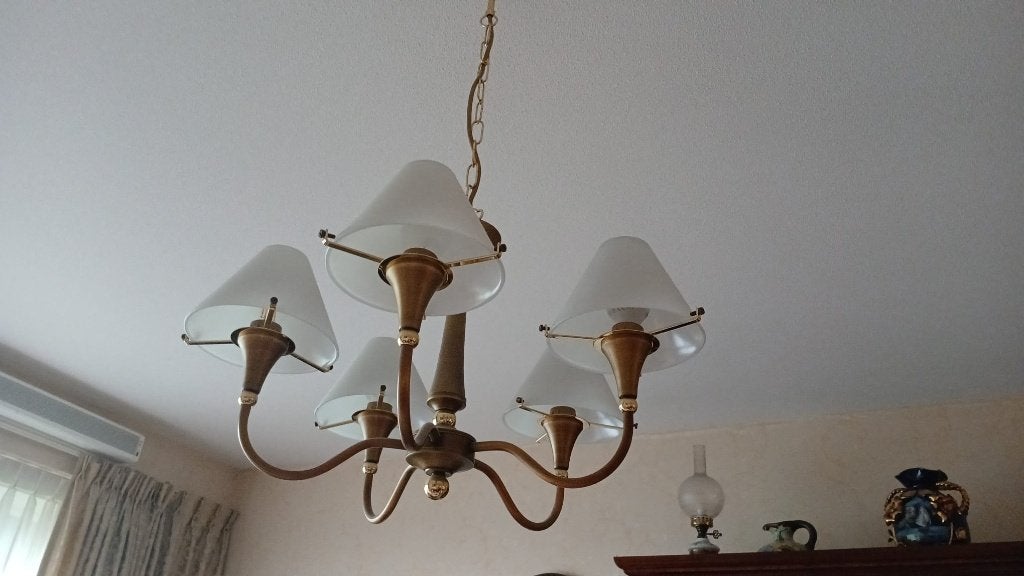 hanglamp, Huis en Inrichting, Ophalen, Zo goed als nieuw, Glas
