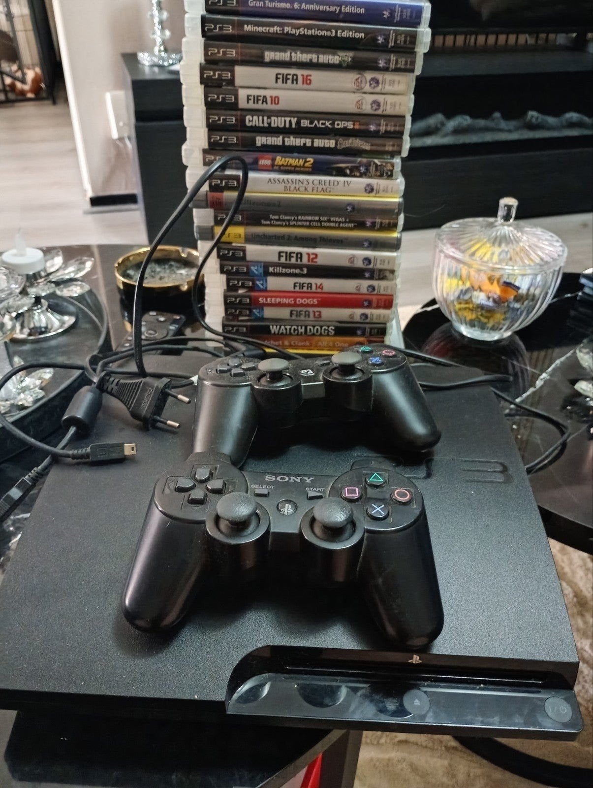 ps 3 met games en controllers, Ophalen, Met 2 controllers, 60 GB, Slim
