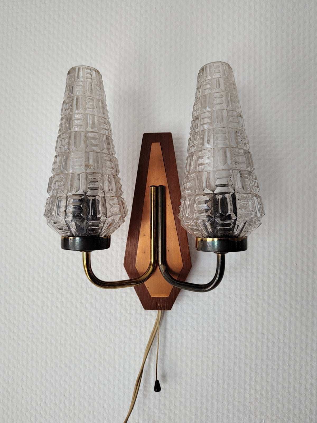 vintage wandlamp, Gebruikt, Ophalen of Verzenden, X, Glas