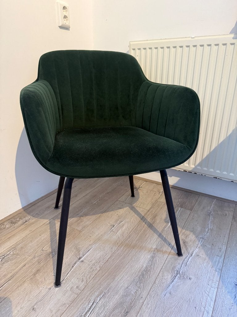 Eetkamer stoelen groen (5 stuks), Huis en Inrichting, Ophalen, Zo goed als nieuw, Overige kleuren, Vijf, Zes of meer stoelen