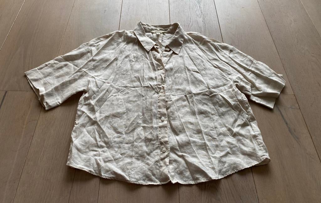 Linnen blouse L nieuw, Ophalen of Verzenden, Zo goed als nieuw, Maat 42/44 (L), Beige