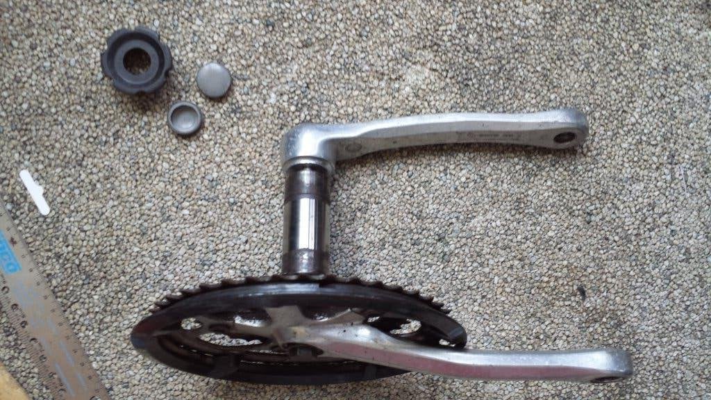 fiets crankstel cranks 175 shimano mtb oud SR taiwan, Gebruikt, Kinderfiets, SR taiwan, Aluminium