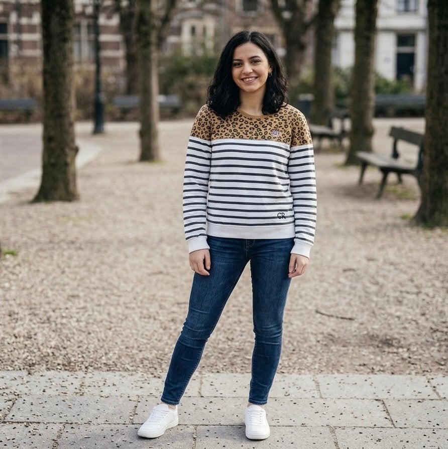 IZGS Colourful Rebel sweater met streepjes luipaard M 38 40, Kleding | Dames, Truien en Vesten, Ophalen of Verzenden, Zo goed als nieuw