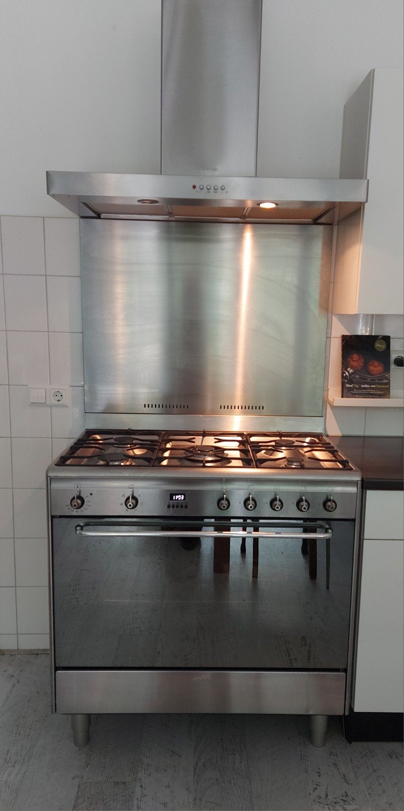 Smegg Vrijstaand gasfornuis met oven - RVS  90 cm, Witgoed en Apparatuur, Fornuizen, Ophalen, Gebruikt, 60 cm of meer, Gas