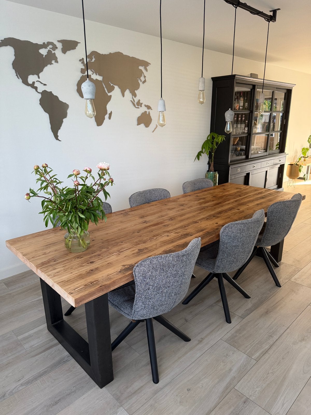 Luxe houten eettafel, Huis en Inrichting, Tafels | Eettafels, Ophalen, Gebruikt, Eikenhout, 200 cm of meer