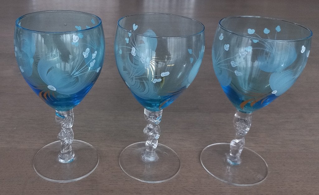 DRIE WIJNGLAZEN (vinted), Ophalen of Verzenden