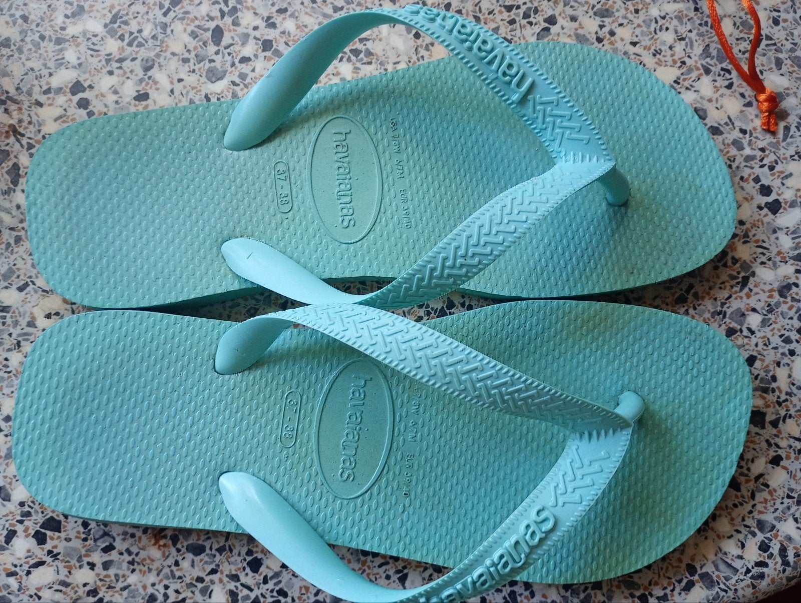 Havaianas dames slippers maat 38/39 - Lichtblauw, Blauw, Zo goed als nieuw, Havaianas, Ophalen