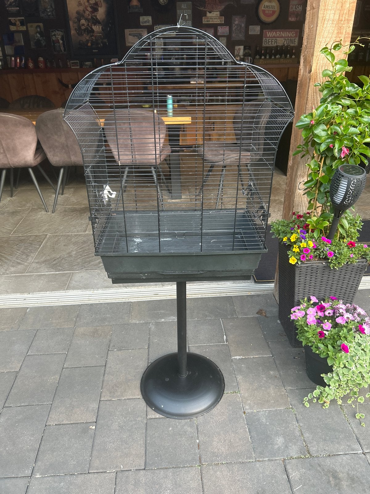 Vogelkooi met standaard, Ophalen, Zo goed als nieuw, Metaal, Vogelkooi