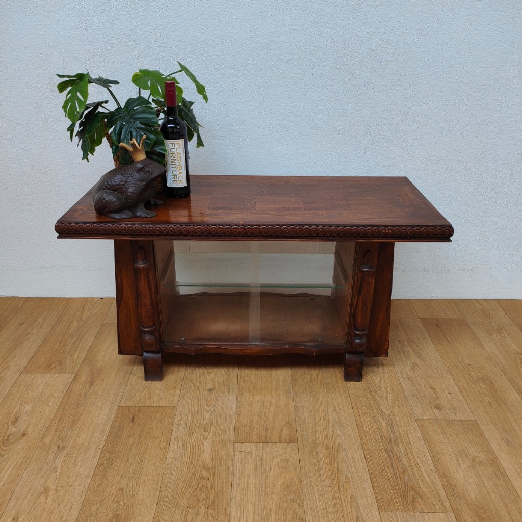 Vintage Houten bijzettafel, barkastje, drankenkastje vitrine, Valkenswaard, Gebruikt, Info@flashbackfurniture.nl, Flashback Furniture