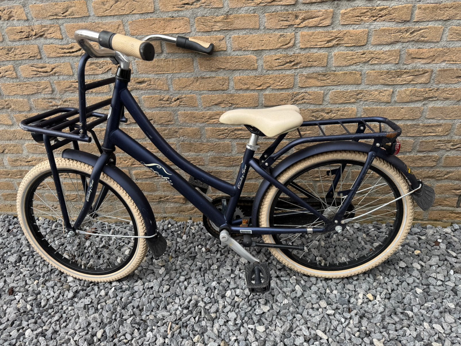 20 inch Loekie fiets donkerblauw, Ophalen, Gebruikt, Terugtraprem, 20 inch