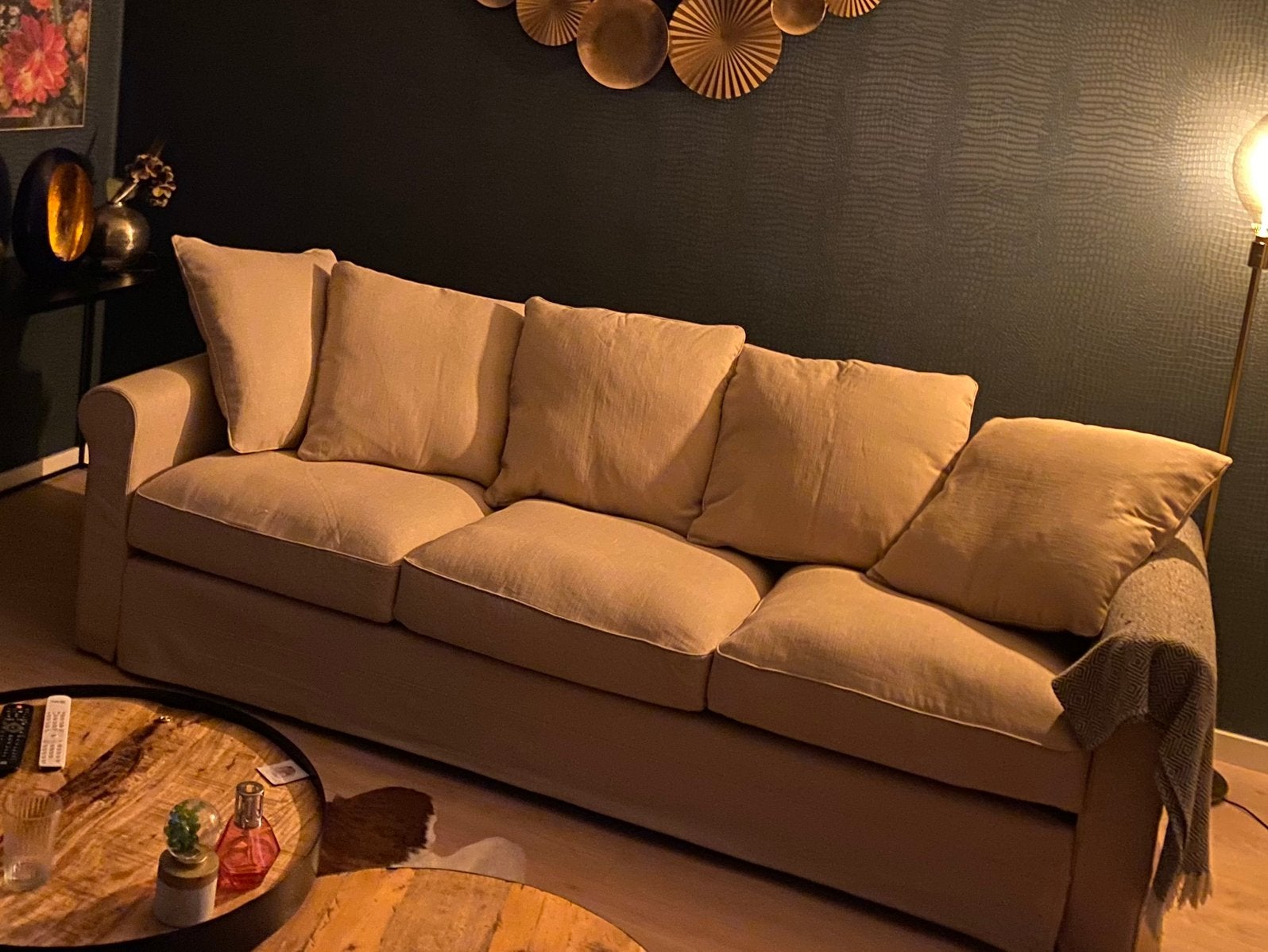 3 zitbank banken Grondlid Ikea heel goed beige, Huis en Inrichting, Ophalen, Zo goed als nieuw