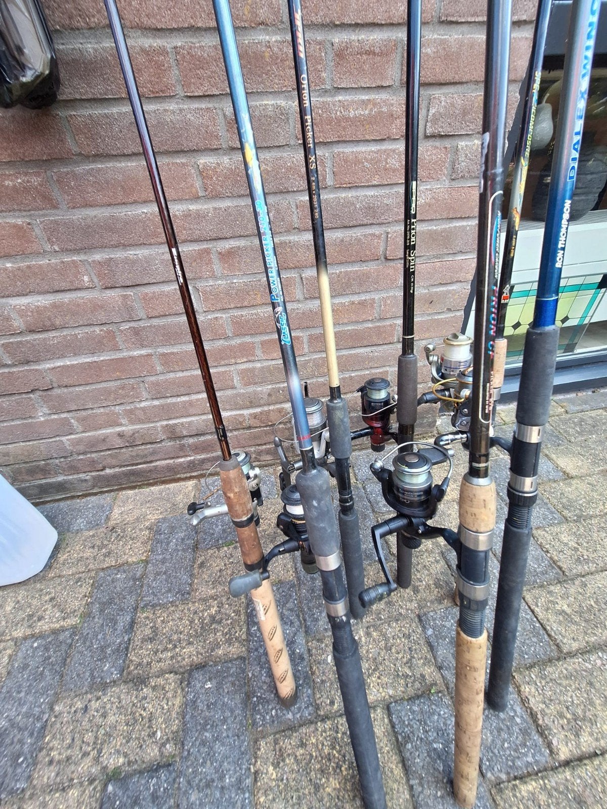 Diverse vishengels en molens - Complete set, Ophalen, Gebruikt, Complete hengel