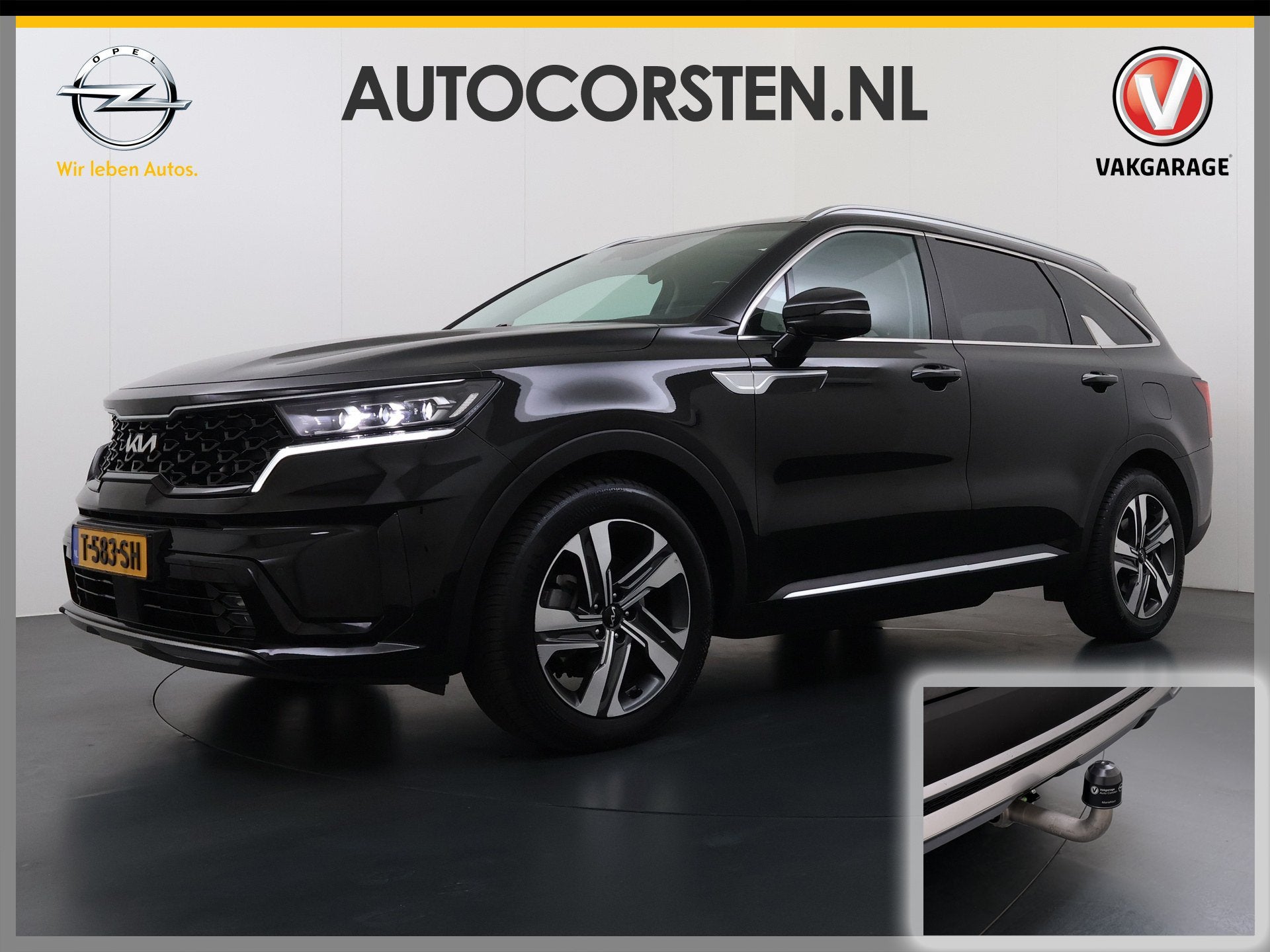 Kia Sorento 1.6T-GDI 265PK 4WD Plugin Hybrid DynamicPlusLine, Gebruikt, 4 cilinders, 7 stoelen, Zwart