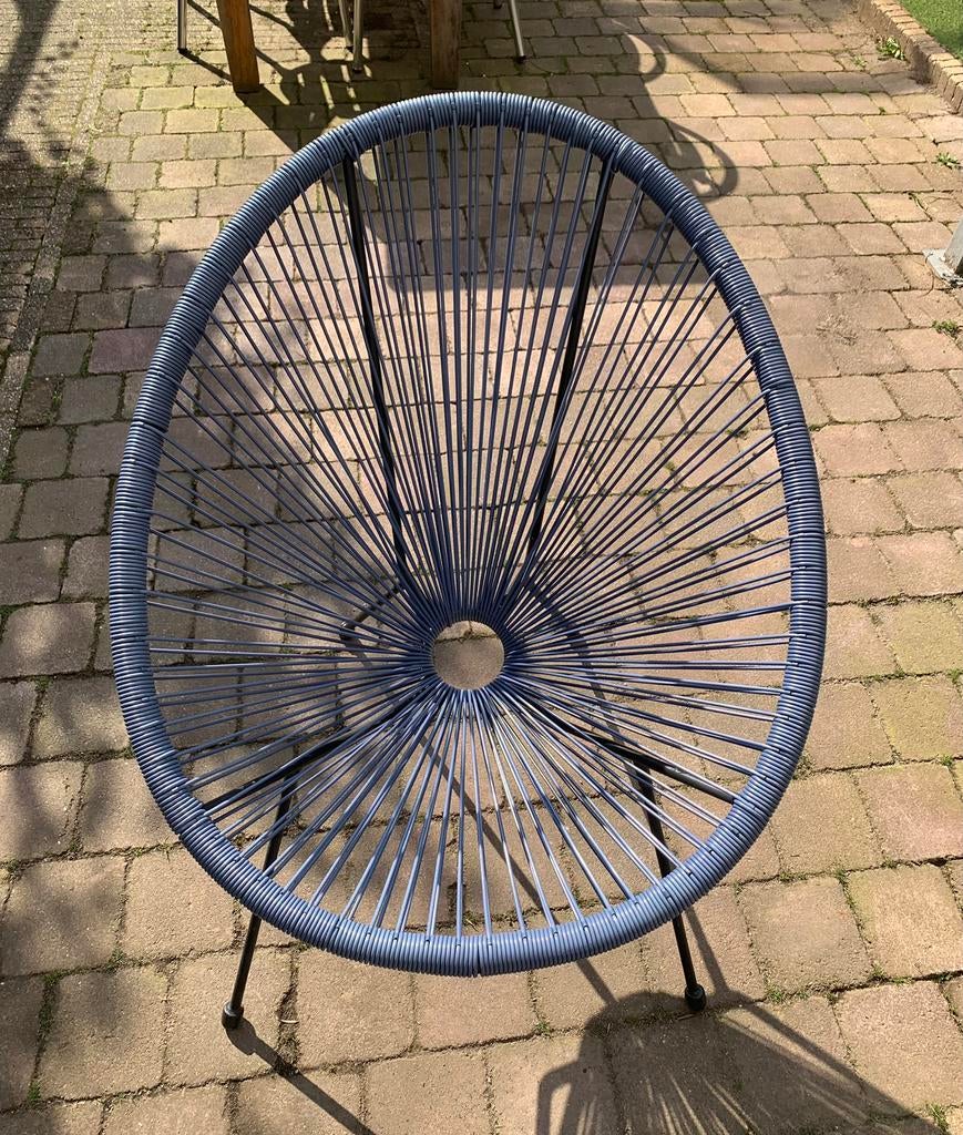 Lounge stoel blauw, Ophalen, Gebruikt, Kunststof