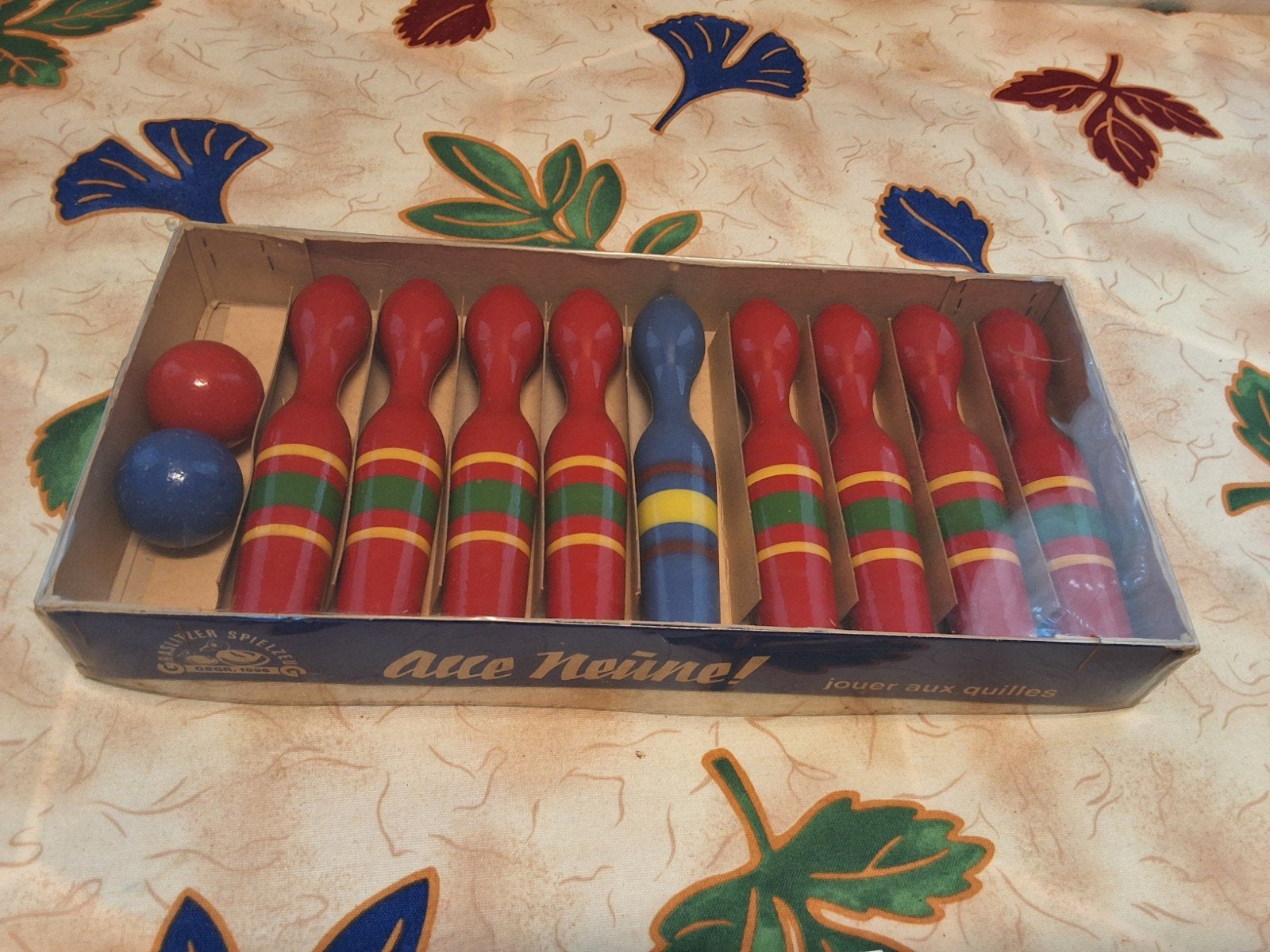 Vintage Duitse houten tafelbowlingset - Jaren '50/'60, Antiek en Kunst, Ophalen of Verzenden