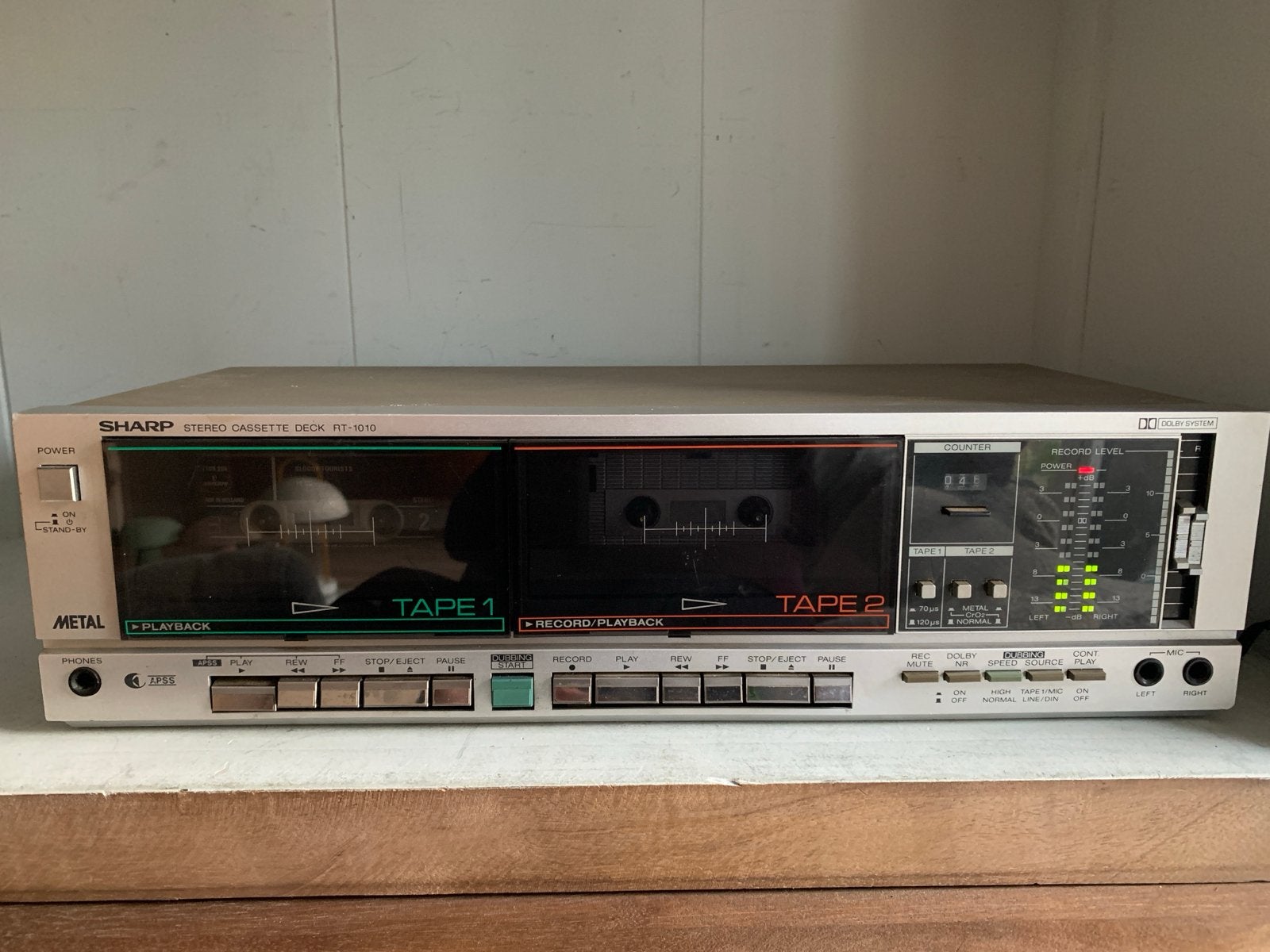 Vintage Sharp RT-1010(S) Stereo Cassettedeck - Dubbel Deck, Ophalen of Verzenden, Dubbel, Overige merken, High speed dubbing