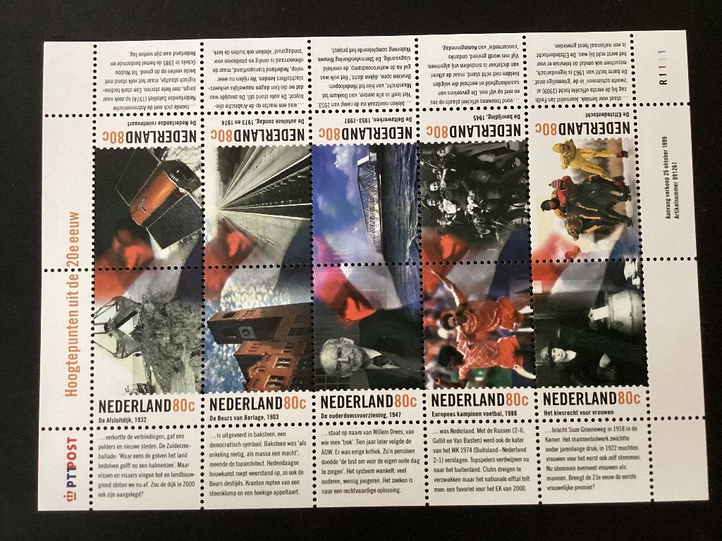 1999, Hoogtepunten 20e eeuw, 1842-1851, Postzegels en Munten, Postzegels | Nederland, Verzenden, Na 1940, Postfris