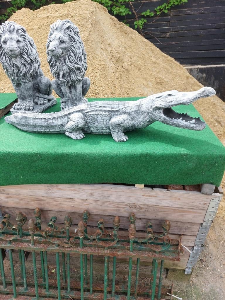 Krokodil, 110cm lang, Ophalen, Nieuw, Beton, Dierenbeeld