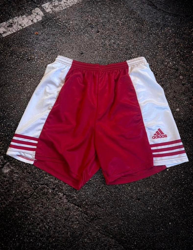 Vintage Adidas Shorts Engeland Jaren '90 Rood Wit 3 Strepen, Kleding | Heren, Sportkleding, Maat 52/54 (L), Ophalen of Verzenden