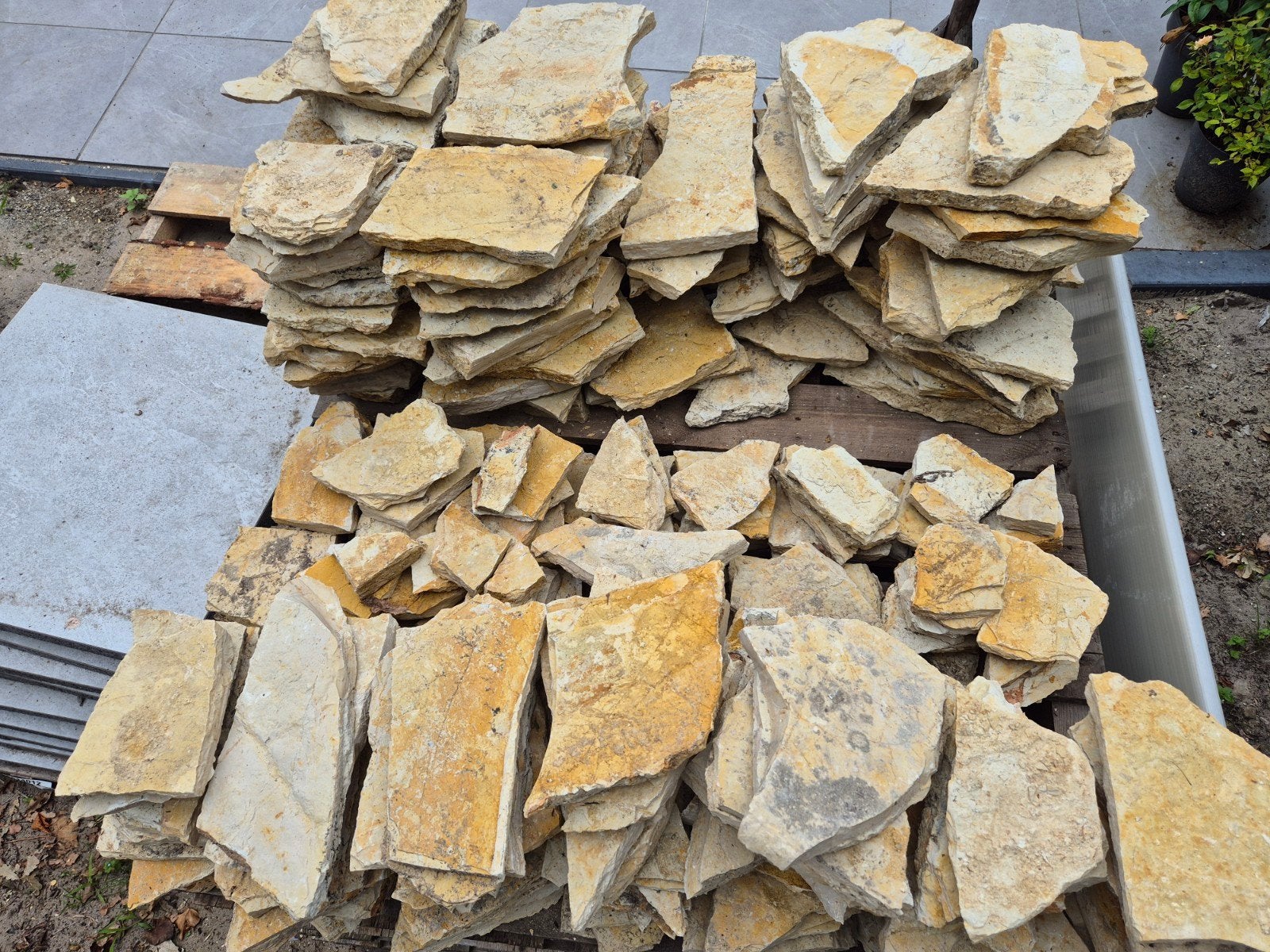 Flagstones Bourgogne Geel - Natuursteen- vanafprijs, Tuin en Terras, Ophalen, Nieuw, 5 tot 10 m², Natuursteen