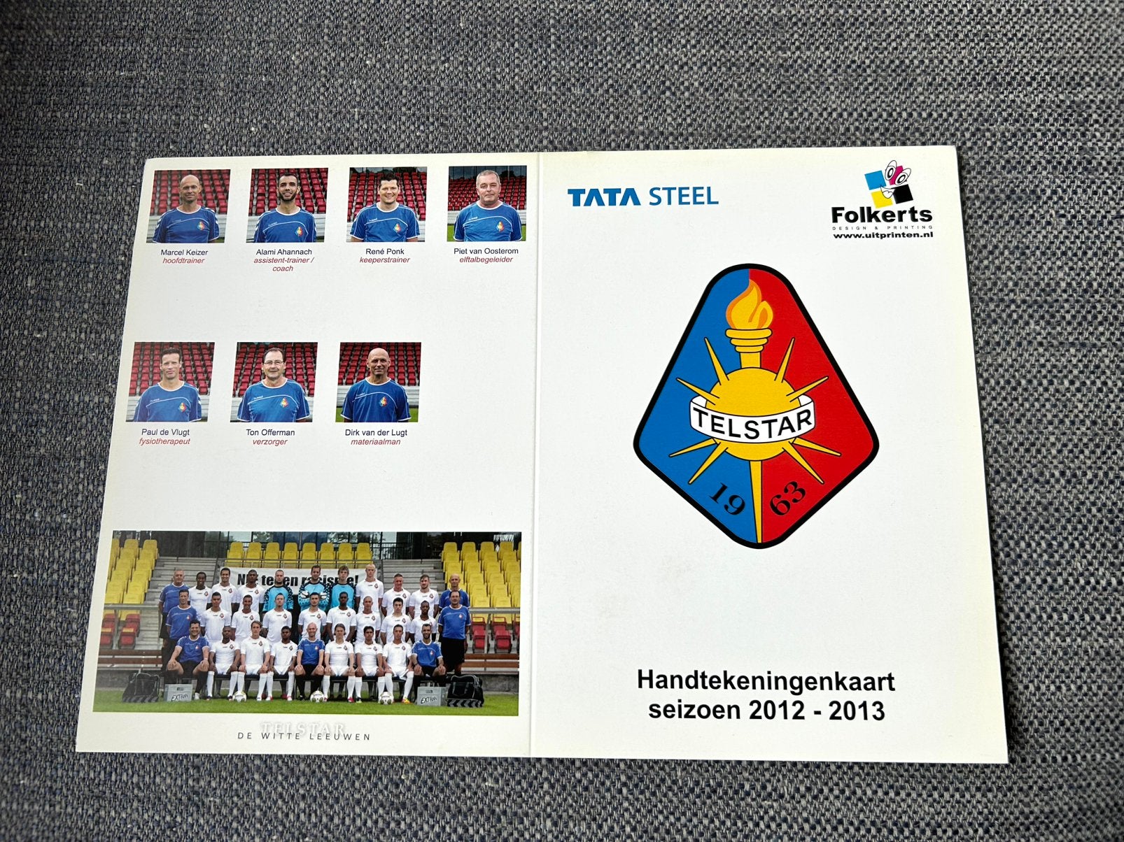 TELSTAR 2012/13 handtekeningenkaart!, Verzenden, Gebruikt, Overige binnenlandse clubs