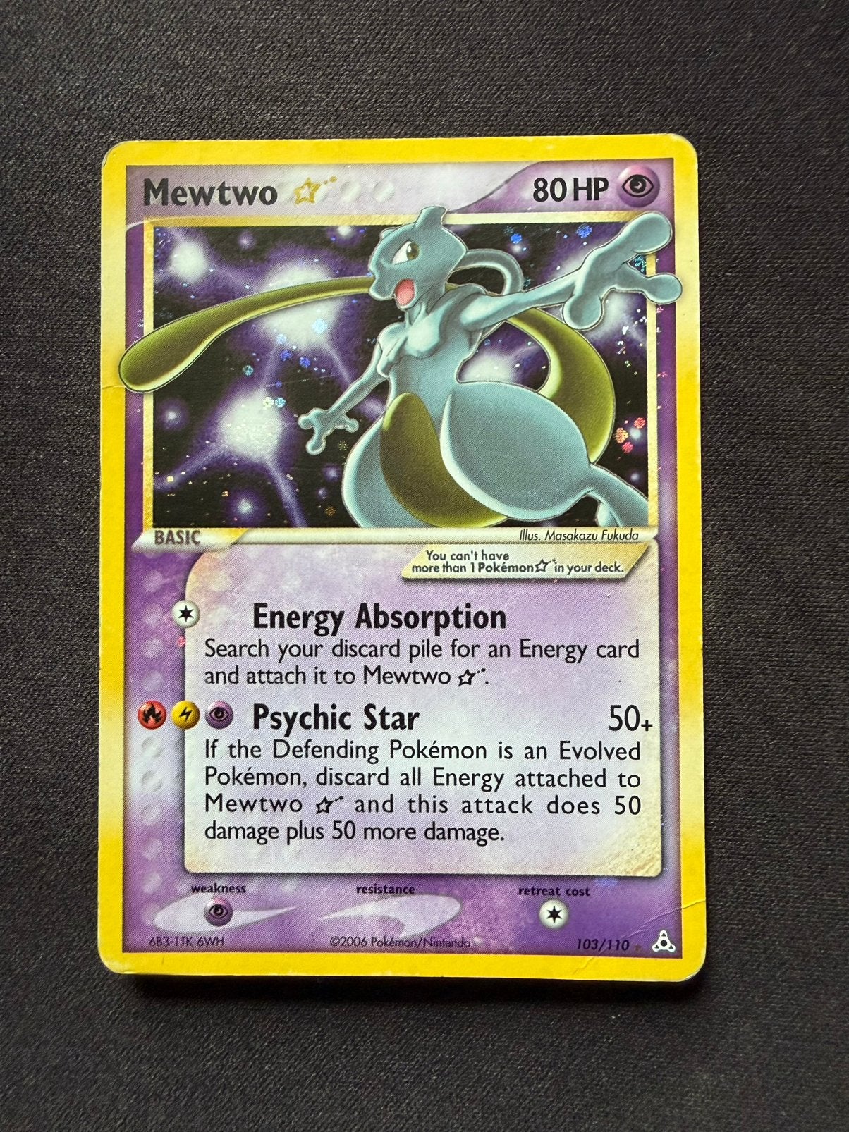 Pokemon Goldstar Mewtwo, Ophalen of Verzenden, Gebruikt, Losse kaart