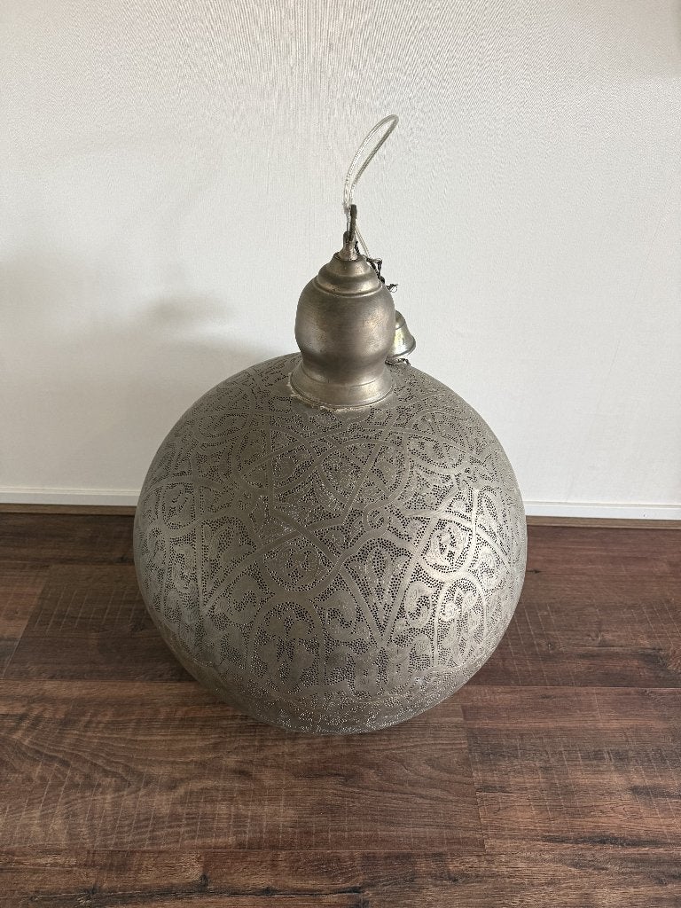 Mooie oosterse/ Marokkaanse filigrain hanglamp, Ophalen, Marokkaanse filigrein lamp, E27 (groot), Zo goed als nieuw