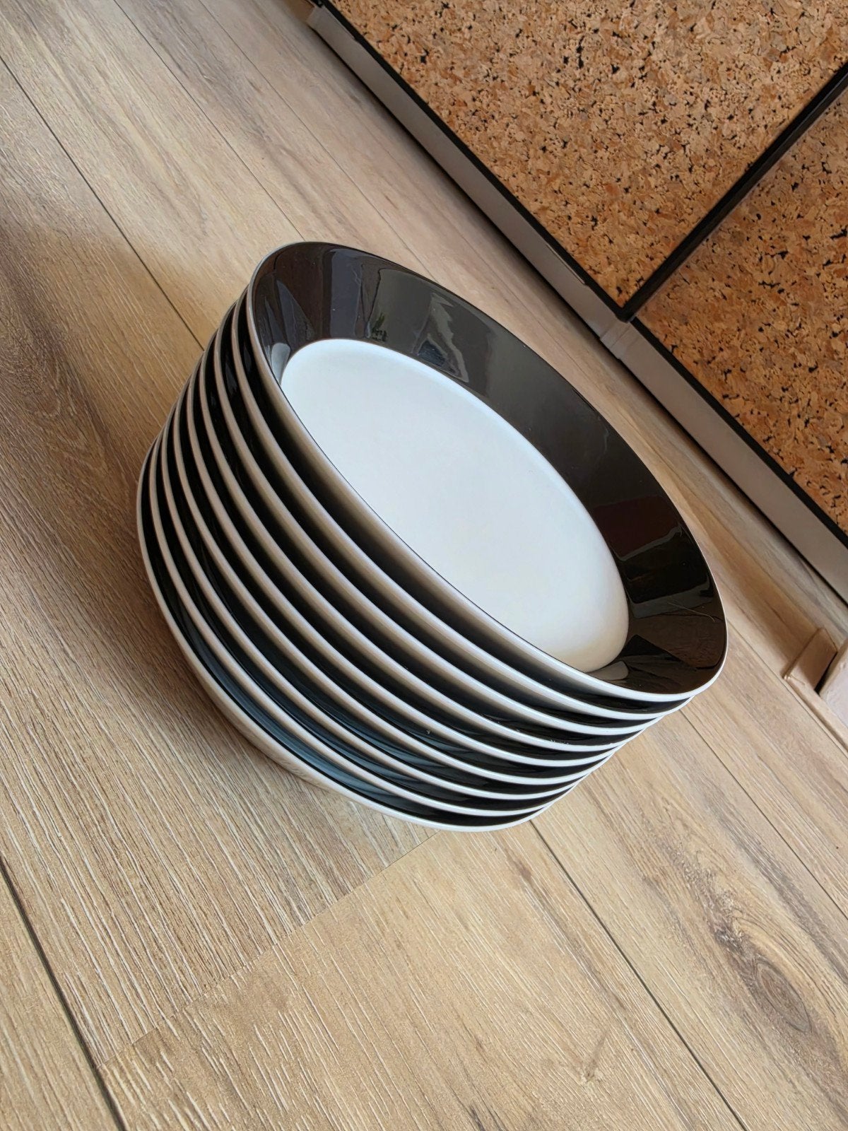 Arzberg Tric Monochrome (Wit/Zwart) - 9 Diepe borden / Set, Huis en Inrichting, Keuken | Servies, Arzberg, Ophalen of Verzenden