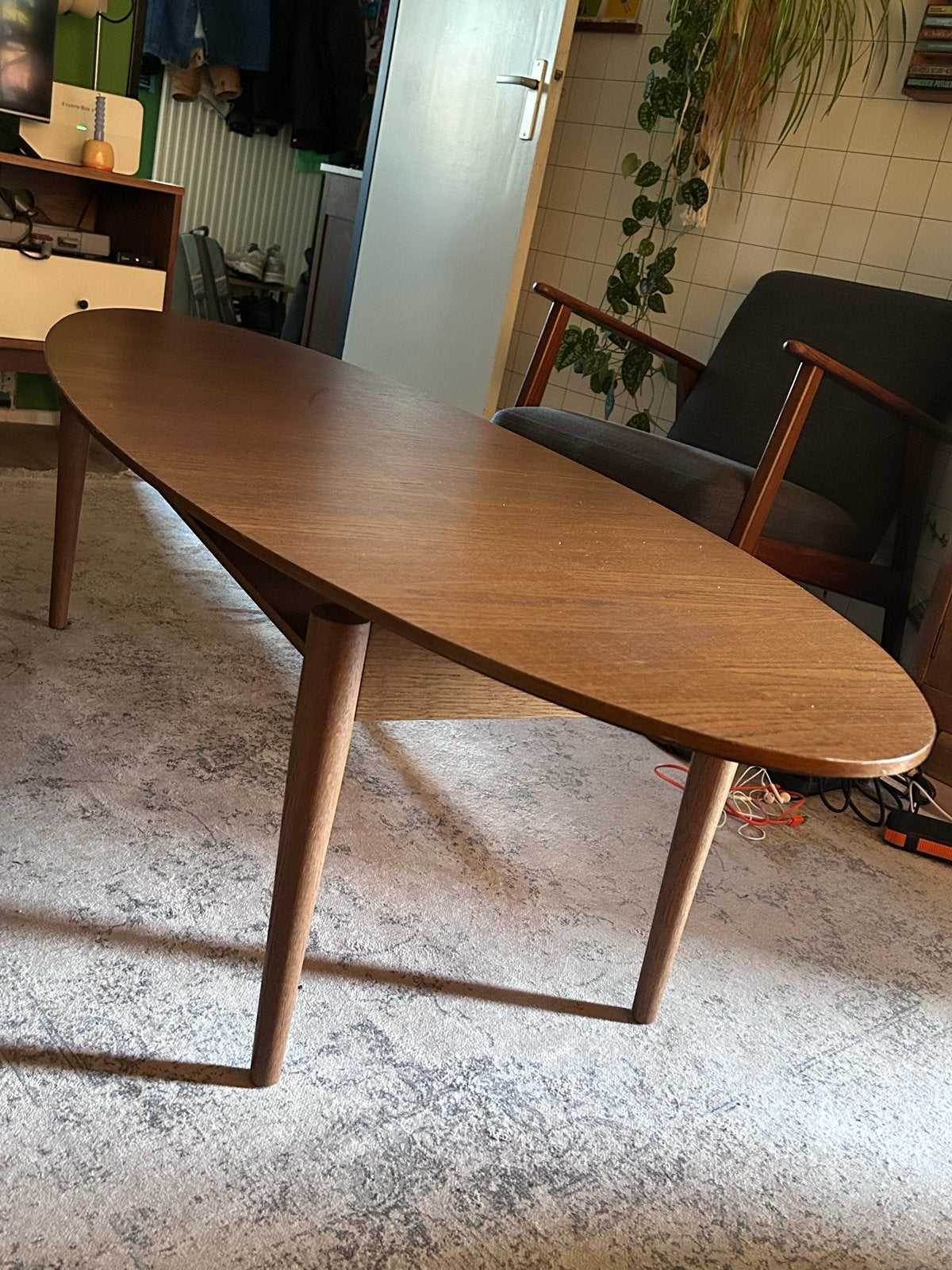 Vintage IKEA Stockholm Salontafel - Ovaal Eikenhout, Ophalen, Gebruikt, Eikenhout, 50 tot 100 cm