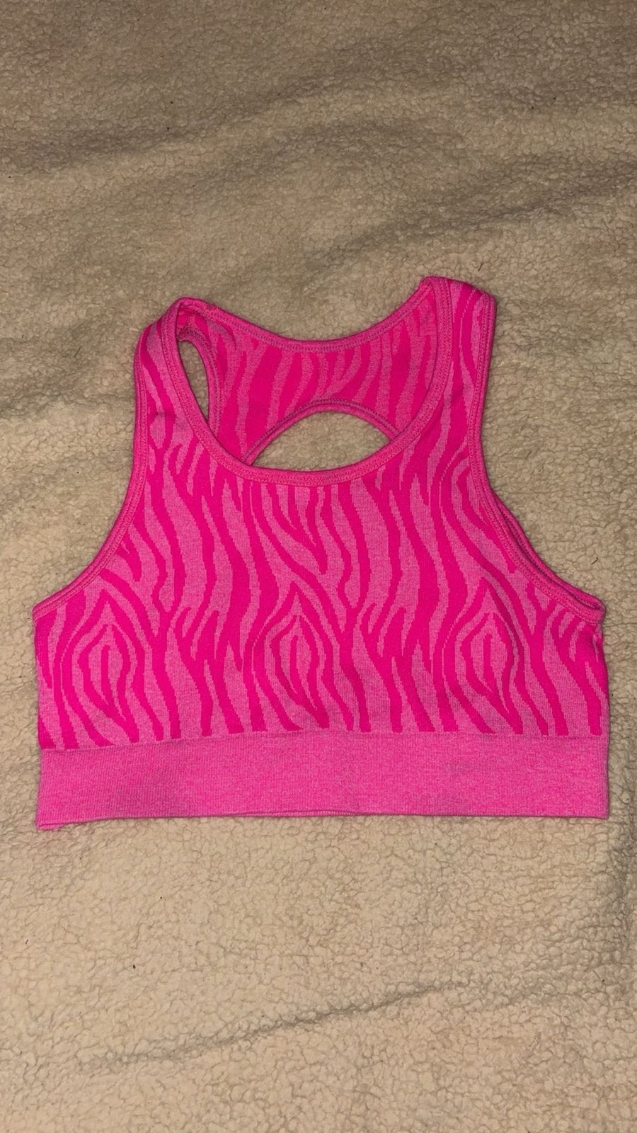 Roze sportbeha met zebraprint - Maat S, Kleding | Dames, Nieuw, Ophalen of Verzenden, Fitness of Aerobics, Roze