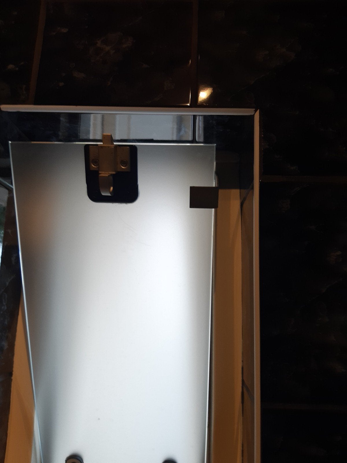Klein raam met melkglas en spiegelrand, Gevelraam of Ruit, Gebruikt, Minder dan 80 cm, Minder dan 80 cm