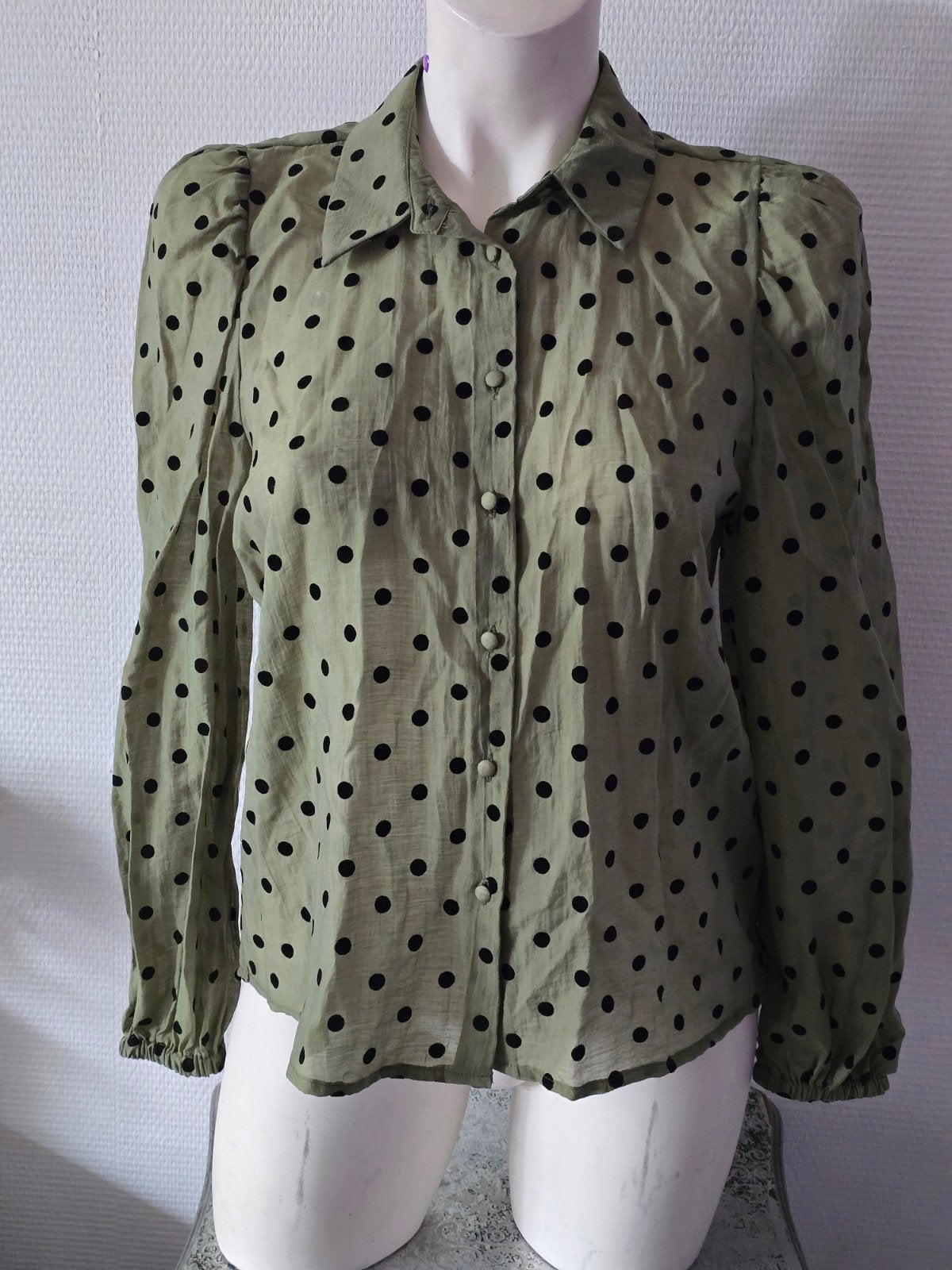 Stradivarius Blouse met Polka Dots - Maat M, Kleding | Dames, Blouses en Tunieken, Maat 38/40 (M), Ophalen of Verzenden, Stradivarius