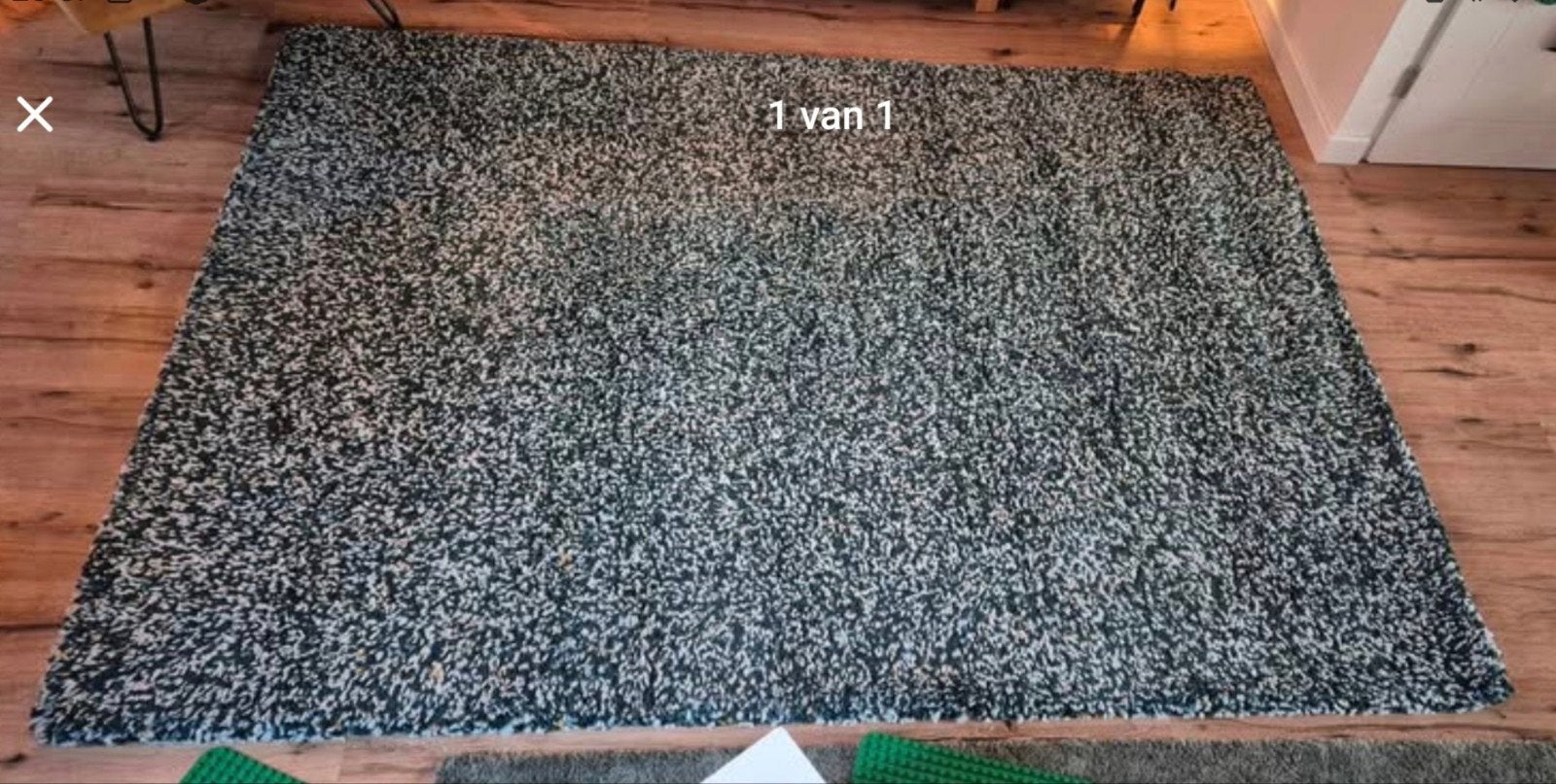 Hoogpolig vloerkleed blauw/wit 240 x 170 cm (Ikea), Ophalen