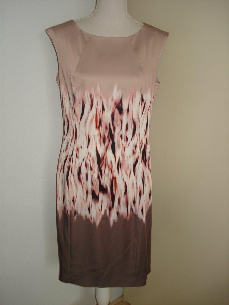 Beige/grijs jurk Comma, Kleding | Dames, Maat 38/40 (M), Beige, Nieuw, Knielengte