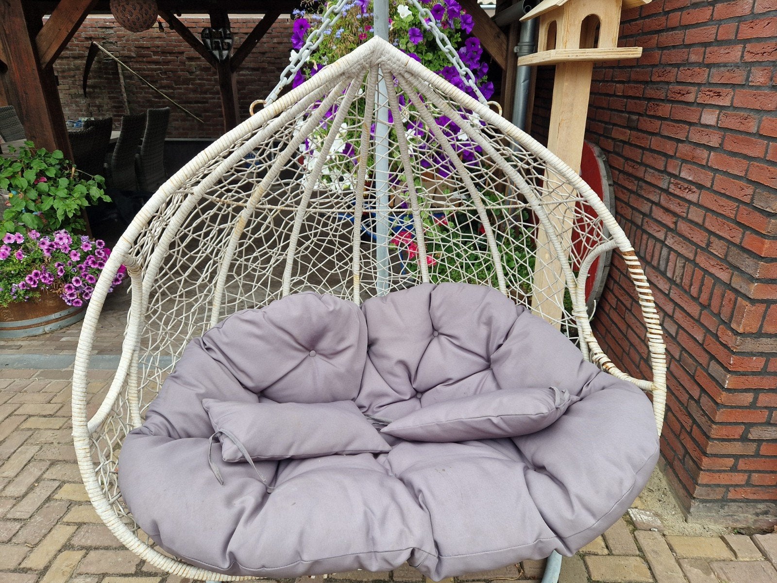 Hangstoel met kussen, Ophalen, Gebruikt, Wicker